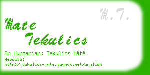 mate tekulics business card