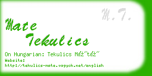 mate tekulics business card